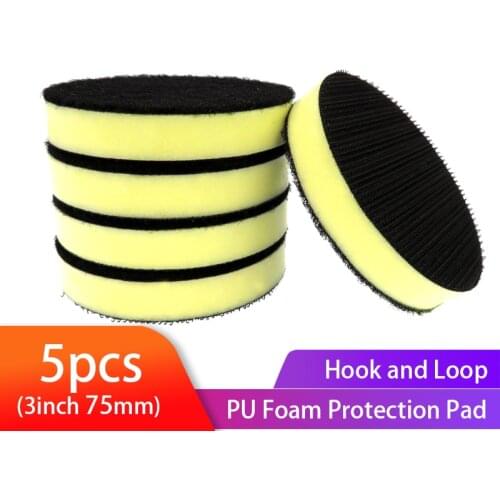 5pcs 3 Inch Interfacer Cushion Pad Medium Density PU Foam Sanding Disc Backing Pad - Hook and Loop