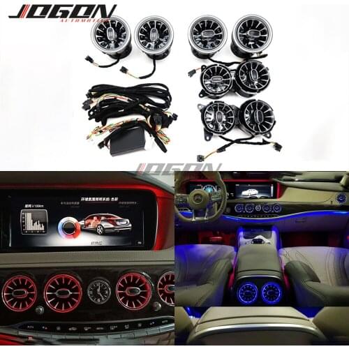 64/7 Atmosphere Ambient Light Color AC Condition Air Vent Outlet Trim For Mercedes Benz S Class W222 2014-2020 S400 S500 S63 S65