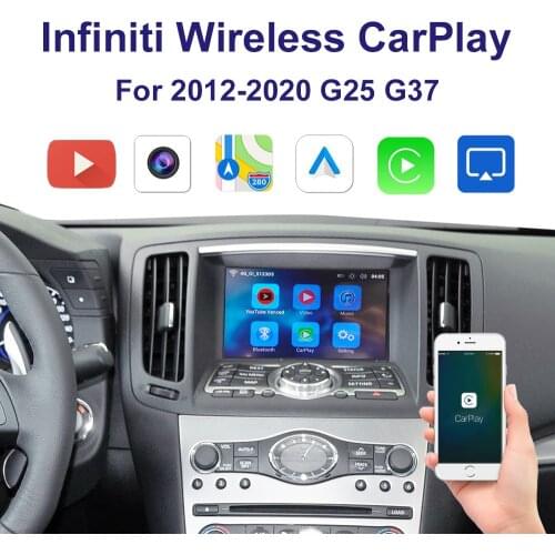 Wrieless Car Carplay interface support Iphone Android Auto Youtube video For 2012-2020 Infiniti G25 G37