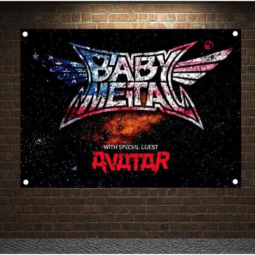 Music Theme BABYMETAL Wall Hanging Pop Rock Band Signboard Flag Banner Rock Music Stickers Canvas Painting Tapestry Wall Art