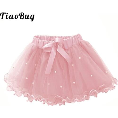 Kids Girls Tutu Skirt Summer Short Tiered Tulle Ballet Skirt Elastic Waistband A-line Princess Ruffle Skirts