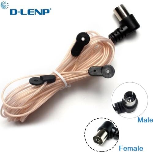 Dlenp Dipole Antenna Indoor Copper Aerial HD Radio T shape Male/ Female PAL Connector 75 OFM use for YAMAHA AM/FM