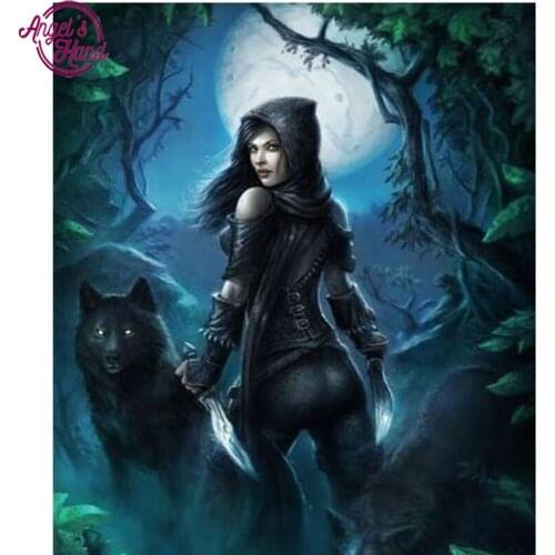 DIY Girl Diamond Embroidery Needlework Patterns Diamond Mosaic Night Cross Stitch Square Rhinestone Painting