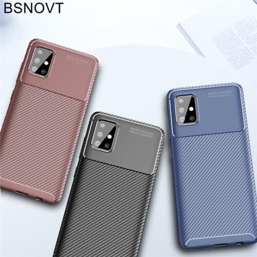 For Samsung Galaxy A51 Case Soft Silicone Slim Carbon Fiber Bumper Anti-knock Case For Samsung A51 Cover For Samsung A51 Case