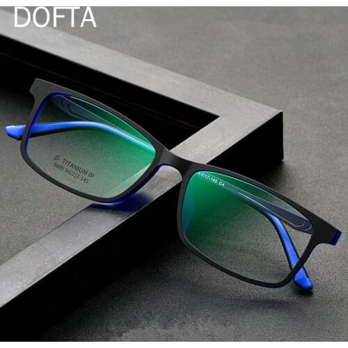 DOFTA Titanium Myopia Eyeglasses Frame For Men Women Ultralight TR90 Square Prescription Glasses Frame Optical Eyewear 5312