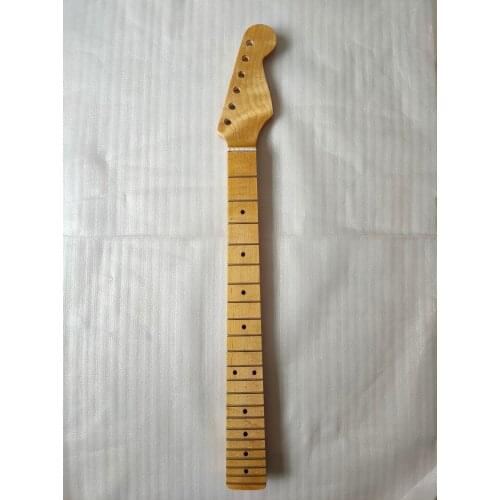 Vintage electric guitar neck 22 frets 648mm black dot inlaid large wave wood grain JI YIN #6