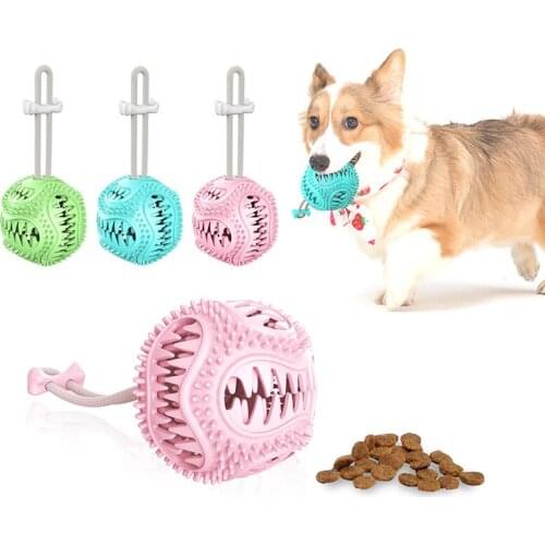 Pet Dog Toys Tooth Clean Ball Of Food Extra-tough Rubber Ball Dental Care Toy Funny Bells Interactive Elasticity Ball Chew Toys