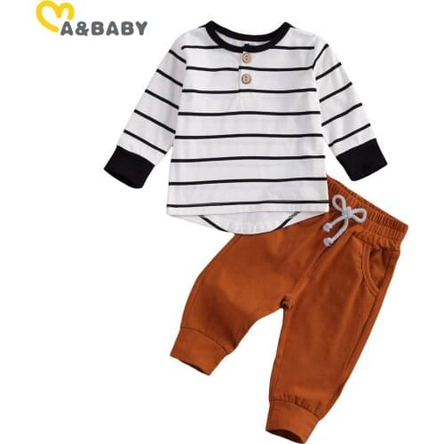 Ma&Baby 0-2Y Spring Autumn Toddler Newborn Infant Baby Boy Clothes Set Striped T shirt Pants Casual Outfits Costumes