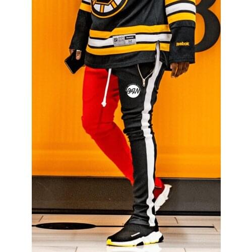 2021 Mens Joggers zipper Casual Pants Fitness Sportswear Tracksuit Bottoms Skinny Sweatpants Trousers Black Gyms Jogger Track Pa