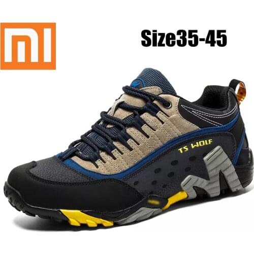 Xiaomi Outdoor Trekking Shoes Men Waterproof Hiking Shoes Mountain Boots Genuine Leather Woodland Hunting Tactical Shoes Unisex