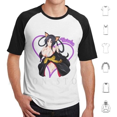 ? Neko Girl Kuroka Big Boobs Waifu ( Highschool Dxd ) ? T Shirt Print For Men Cotton New Cool Tee Kuroka Rias Gremory