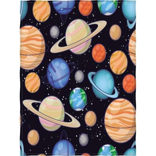 Galaxy Blanket for Bed Couch Sofa Galaxy Space Background Solar System with Planets Print Super Soft Throw Blanket Lightweight