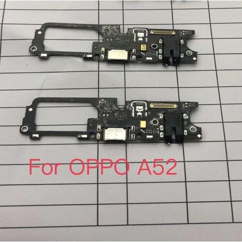 Original USB Charging Dock Port Board Microphone Plug Jack Flex Cable For OPPO A52 Headphnoe Jack Charge Flex Cable Repair Parts