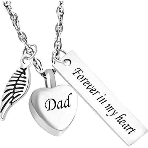 Stainless Steel Urn Necklace for Ashes Cremation Jewelry for Ashes Memorial Ashes Pendant Keepsakes Jewelry-Forever in My Heart