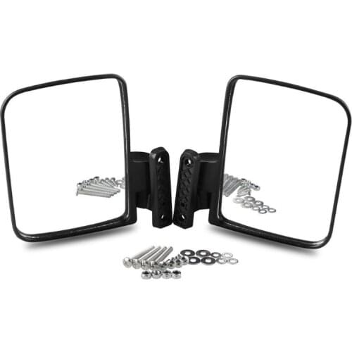 A Pair Black Universal Golf Cart Rear View Mirrors Side Border Fits Club Car Leisure Style Accessories Exterior Parts