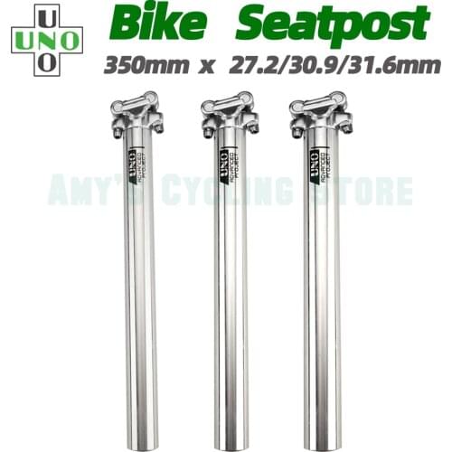 UNO Road Bike Seatpost Ultralight Bicycle Seat Post 25.4/27.2/30.9/31.6x350mm Black/Silver Bicycle Seat Tube Cycling Accessories