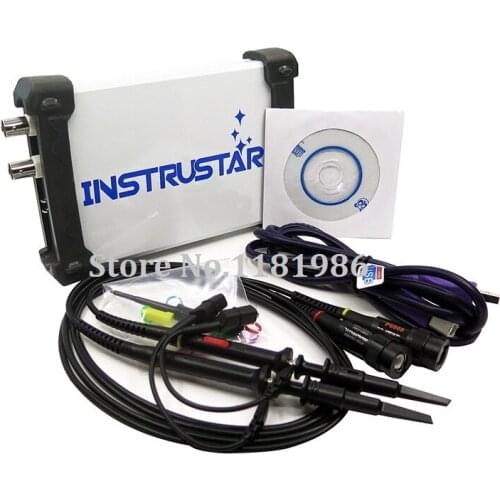 ISDS210A Virtual PC USB Portable Digital Oscilloscope 2 Channels 100MS/s Sample Rate 40M Bandwith FFT Analyzer