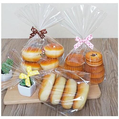 12*25cm 100Pcs/ Lot Clear Biscuit PE Storage Pouch Party Gift Chocolate Lollypop Wedding Candy Bread Cooky Plastic Packing Bags