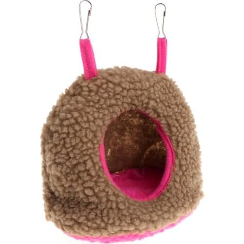 Bird Nest Fleece Soft Warm Winter Hanging Cage House Toys Parrots Parakeet Pets Bed Round Cave Hammock Sleep Windproof Supplies