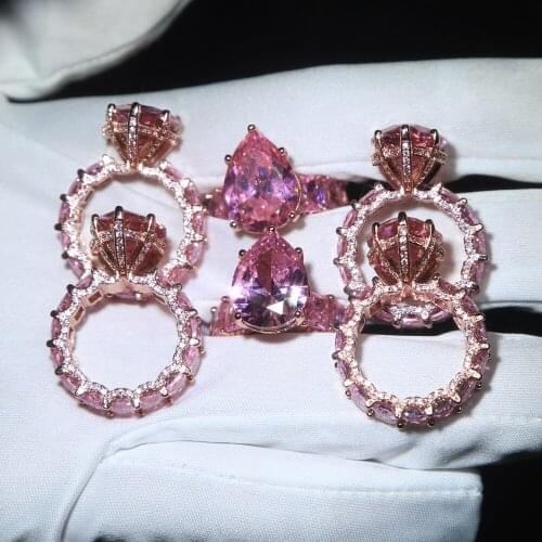 2021 luxury full finger rings pink ring for girl women x pinky jewelry baguette cz engagement band luxury full finger rings