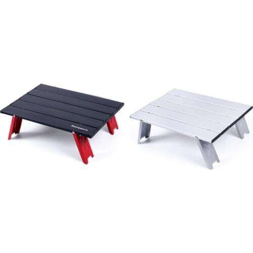 2 colors Mini Folding Camping Table Desk Ultralight Aluminum Alloy Picnic Folding Tableware Ultra Light Folding Computer Bed Des