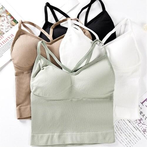 Sports Bra for Women Gym Accessories Solid Yoga Tops SportsWear Fitness Running Athletic Underwear Push Up Bras Cropped Top