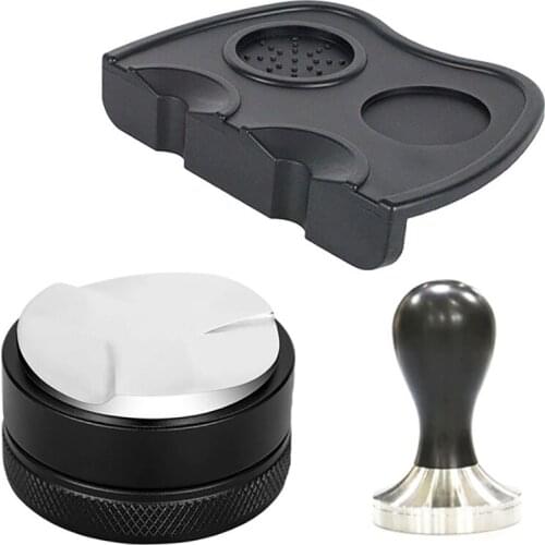 3 Angle Coffee Tamper 51mm 304 Stainless Steel Flat Coffee Tampers Tool with Double Coffee Mat, Espresso Coffee Set