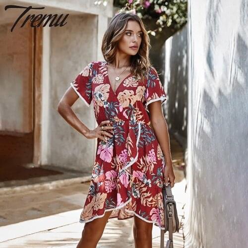 Летние платья с коротким рукавом TREMU China At AliExpress