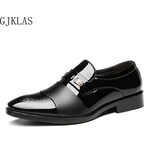 Big Size 48 Loafers Wedding Dress Patent Leather Shoes Men Classic Oxford Slip on Shoes Men Leather Formal Shoes for Best Man