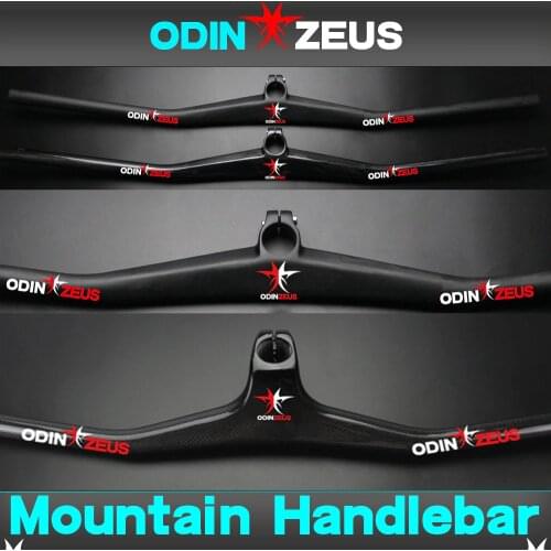 ODINZEUS MTB Bicycle Riser 2 degree / -17 degree One-shaped Integrated Handlebar With Stem 3K/Black Grey/UD Carbon MTB Handlebar