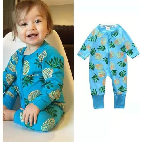 Spring Cartoon deer Pattern Zipper Baby Infant Rompers Newborn Clothing Cotton Long Sleeve Jumpsuits Boy Girls Outerwear Costume