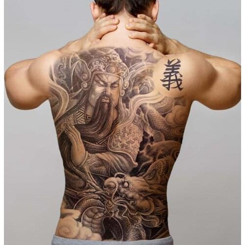 Temporary chinese tattoos large water transfer tattoo sticker big size full back tatoo fake waterproof sexy men tattoo boys mens