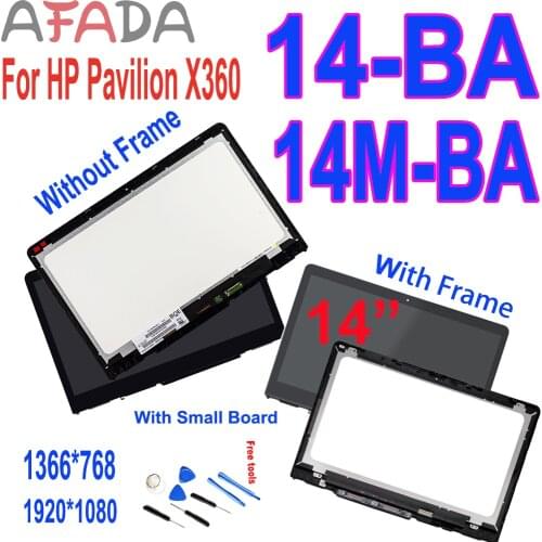 14"LCD Display For HP Pavilion X360 14-BA 14M-BA LCD Display Touch Screen Digitizer Assembly 1366*768 1920*1080 With Small Board