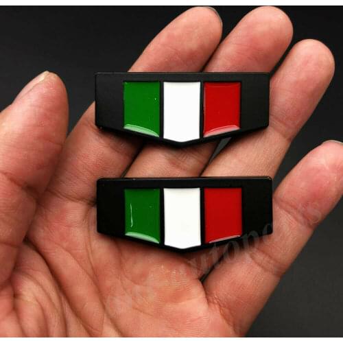 2pcs Metal Italy Italian Flag Car Fender Rear Emblem Badge Decal Sticker