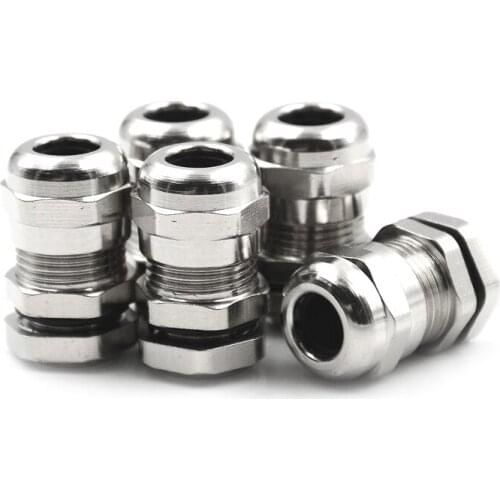 5piece/lot Waterproof Cable Glands Connector Wire Glands for 3-8mm cable Stainless Steel Metal