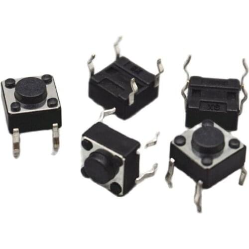 50PCS 6x6x4.3mm Push Button Switch DIP 4PIN resetting key 6*6*4.3MM tact switches 6x6x4.3 4.3H