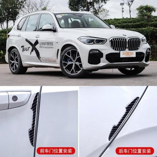For BMW X1 X2 X3 X4 X5 X6 Car Side Door Edge Mirror Guard Bumper Trim Protector Stickers 6pcs Carbon Fibre Assessoires