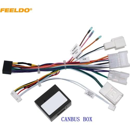FEELDO Car Stereo 16pin Wiring Harness With Canbus Box For Lexus 2001 Audio Radio Installation Wire Adapter #HQ6773
