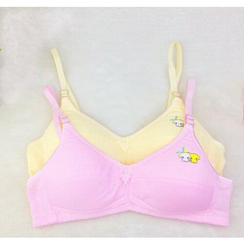 Quality Cotton Teenage Girl Underwear Bow Puberty Students Bra No Steel Bras for Kids Training Bra 32/70 AA,34/75 AA,36/80 AA