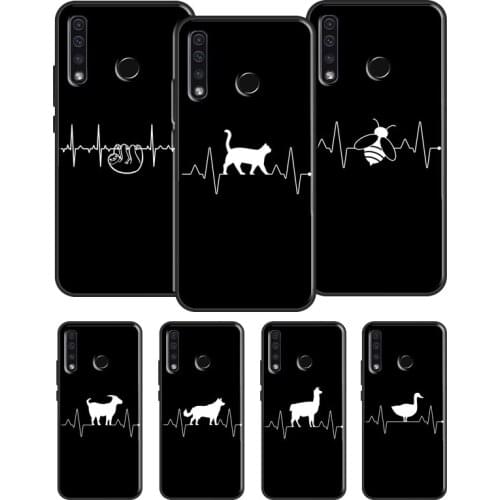 Llama Cat Dog Sloth Heartbeat Case For Huawei Honor 9X Pro 7X 8X 7A 7C 8A 8C 10i 20 10 9 Lite V20 Y6 Y9 Y7 2019 Nova 5T