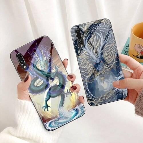 Chinese Dragon Art Phone Case Tempered Glass For Huawei P30 P20 P10 lite honor 7A 8X 9 10 mate 20 Pro