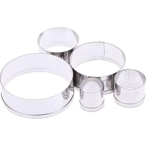 Diy 5Pcs/Set Stainless Steel Round Polymer Clay Cutter Molds Diy Pottery Ceramic Cutting Mould Tools