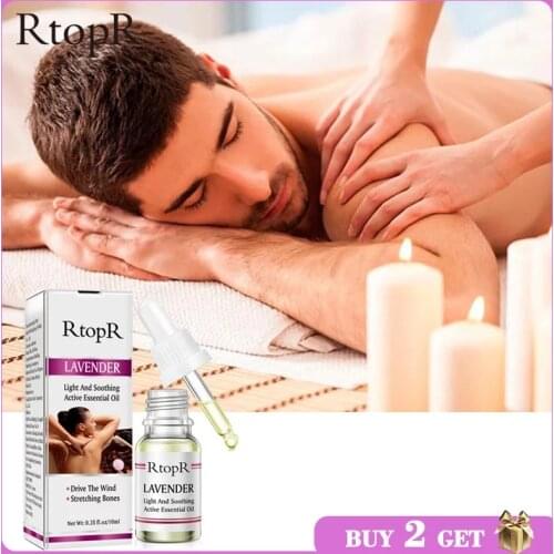 RtopR Lavender Essential Oil Body Massage Oil Promote Blood Circulation Reduce Anxiety Improve Sleep Anti-aging Body Care