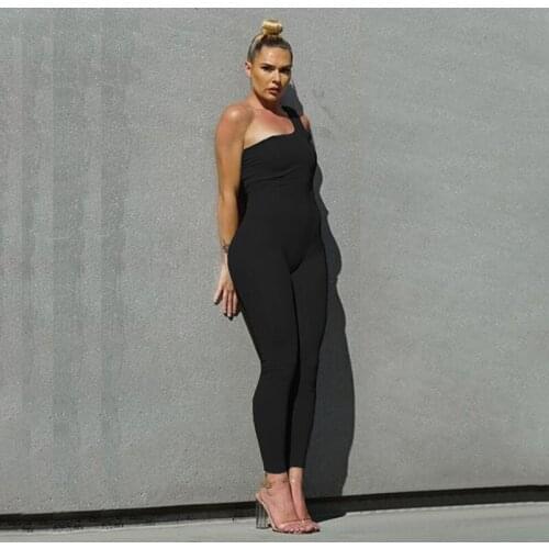 UVRCOS Elegant Sleevesless Solid Color Camisol Bodycon Jumpsuit Womens Summer Overalls Streettwear Fitness One Piece Casual Sui