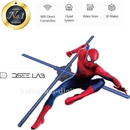 Hot selling WIFI APP Cloud Dseelab dsee 65h 3d hologram led fan advertising display Holpgraphic projector player