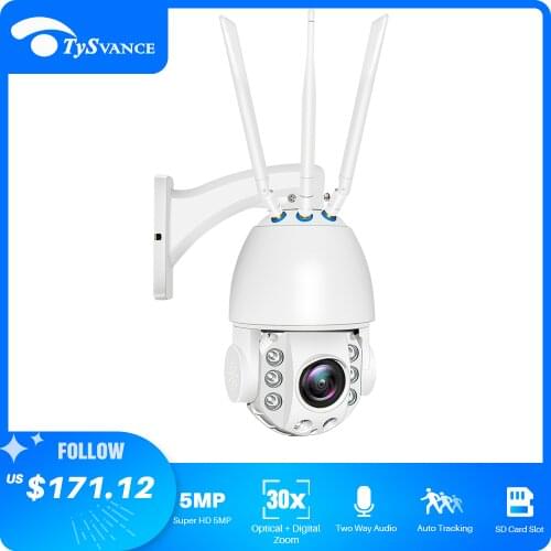 30X Zoom AI AUTO Tracking 5MP WIFI 4G PTZ IP Camera Two Way Audio Waterproof Full Color Night Vision Security CCTV Camera