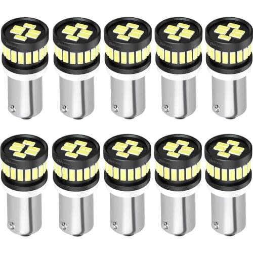 10PCS New T11 BA9S 233 T4W Super Bright Led Car Interior Reading Dome Lamp Auto Parking Turn Side Bulb License Plate Light White