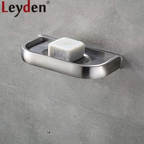 Leyden Soap Dish Solid Brass Brushed Durable Antirust Wall Mounted Silver Toilet Soap Holder For Bathroom Accessories