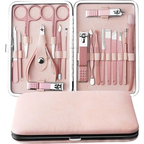 Manicure Set Professional Stainless Steel Nail Clipper Kit Foot Hand Nails Care Tool Multifunction Portable Makeup Accessory Kit