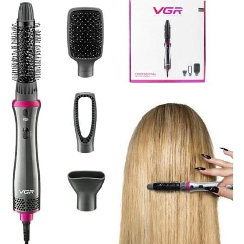 VGR Negative Ion Comb Multifunctional Hot Air Comb Hair Dryer Straight Curly Hair Comb Dual Use Wavy Straight Hair Hot Air Comb